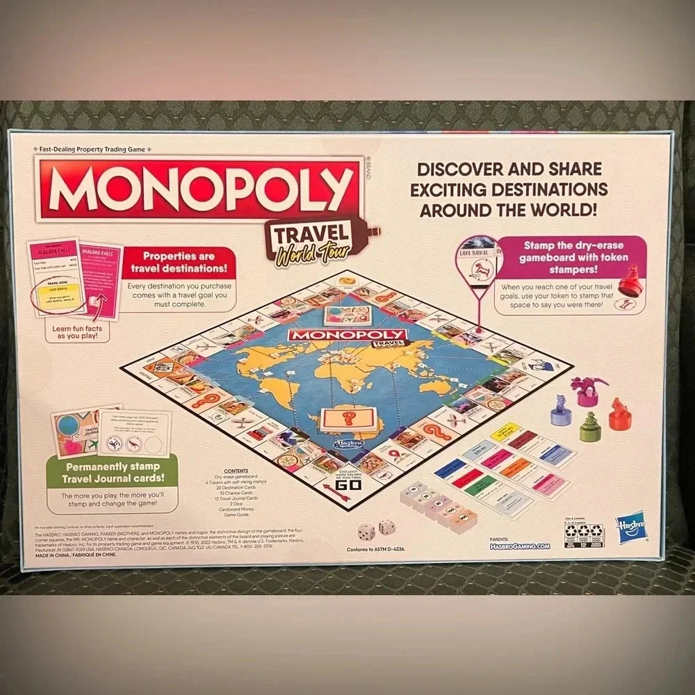 NEW Hasbro Monopoly Travel World Tour Board Game for Families